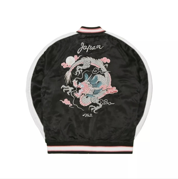 FR2 Rabbits Dragon Sukajan Embroidery Reversible Souvenir Jacket Japan Designer - Picture 1 of 11